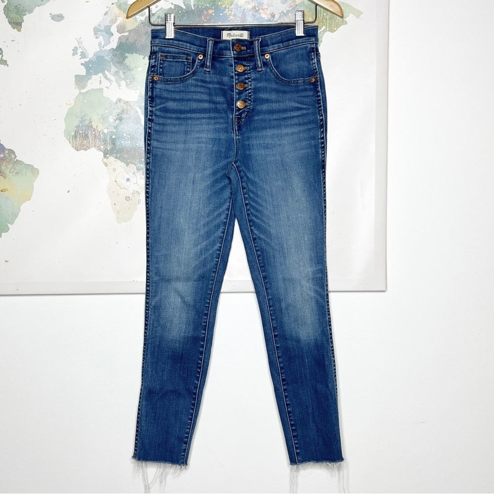 Madewell Jeans 10" High-Rise Skinny Crop Sz 26 Button-Front Tencel Denim Edition